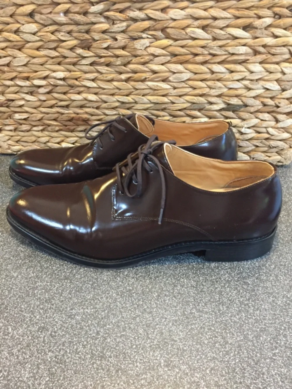 Express Men's Dark Brown Leather Oxfords